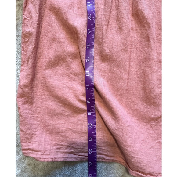 MNG Pink Peasant Blouse Size 10 Linen Blend Puff Sleeve - Picture 8 of 8